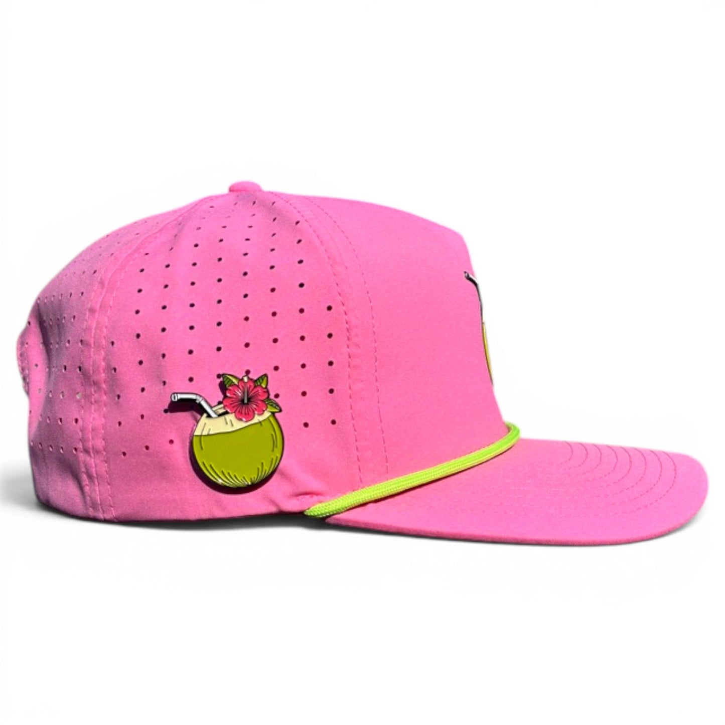 Coconut Cocktail Golf Hat | Snapback Cap | Built-in Magnetic Ball Marker Holder + Marker Included | Adjustable Coconut Cocktail