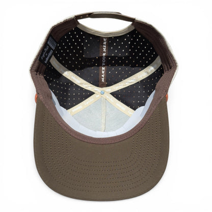 Longhorn Golf Hat | Snapback Cap | Built-in Magnetic Ball Marker Holder + Marker Included | Adjustable Tan Bull Skull