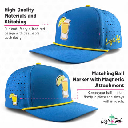 Banana Hammock Golf Hat | Snapback Cap | Built-in Magnetic Ball Marker Holder + Marker Included | Adjustable | One Size