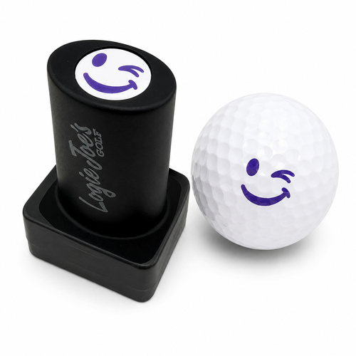 Winky Face Golf Ball Stamp | Quick-Dry Ink Stamper | Easy Ball Identification | Fun Golf Gift