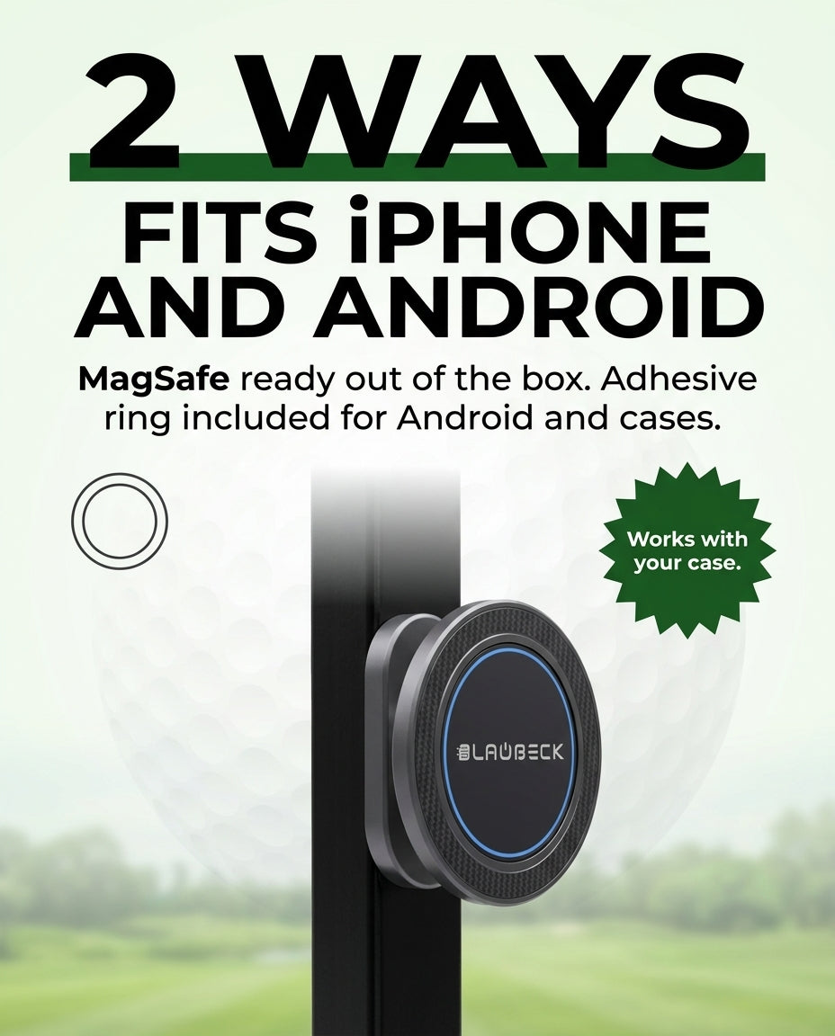 Alloy Magnetic Golf Cart Phone Holder for MagSafe & Android | BLAUBECK Golf Gifts