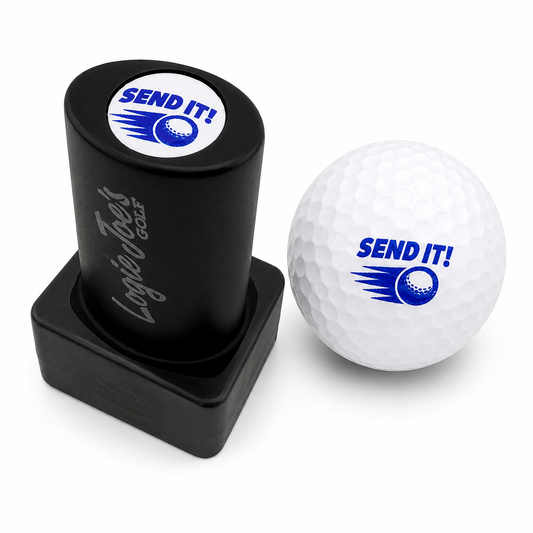 Send It Golf Ball Stamp | Quick-Dry Ink Stamper | Easy Ball Identification | Fun Golf Gift