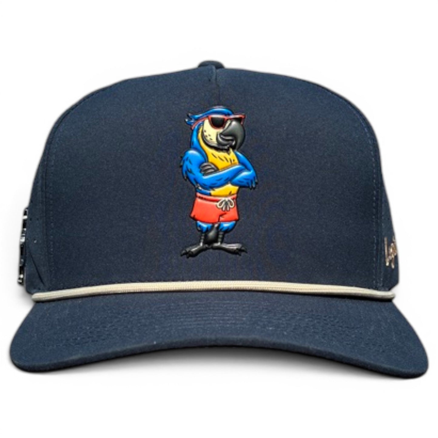 Parrot Patrol Golf Hat | Snapback Cap | Built-in Magnetic Ball Marker Holder + Marker Included | Adjustable Steel Blue Parrot