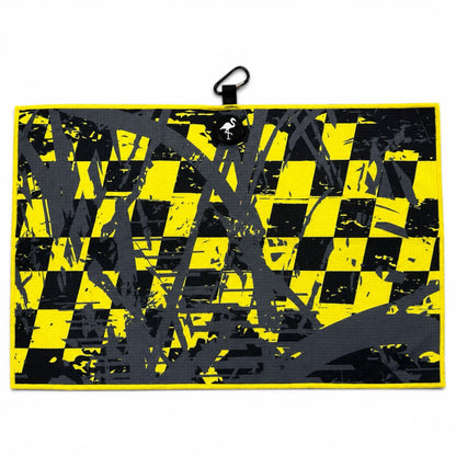 Hazard Hustle Golf Towel | 24” x 16” Microfiber Towel | Magnetic Clip & Carabiner | Premium Golf Accessory