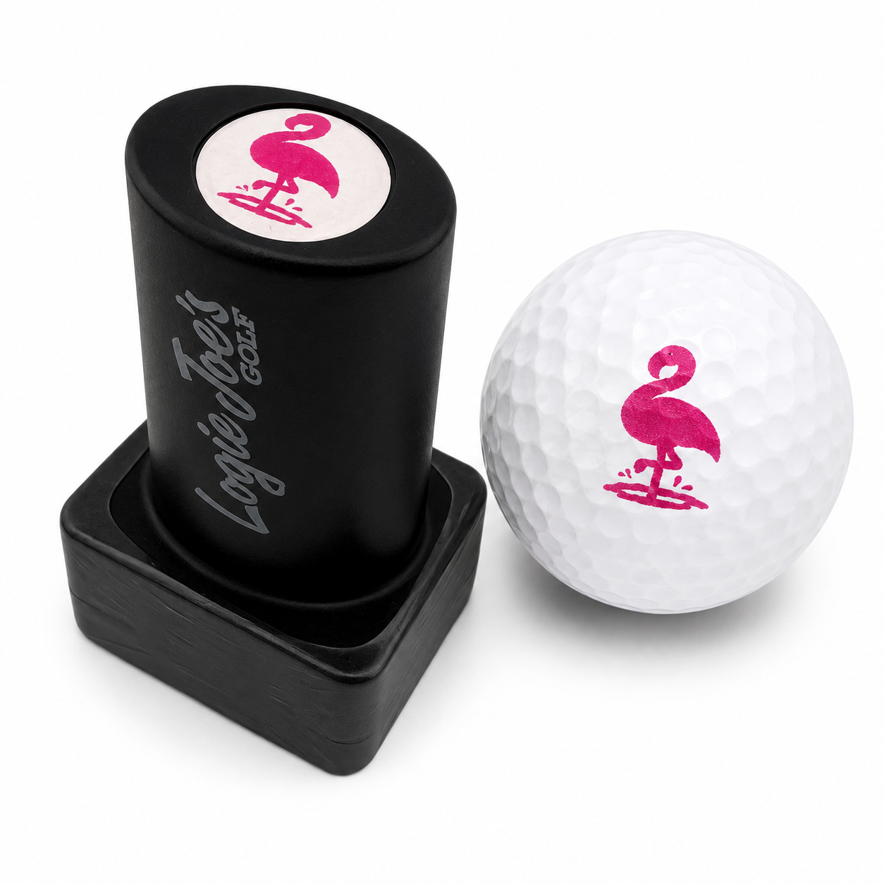 Flamingo Golf Ball Stamp | Quick-Dry Ink Stamper | Easy Ball Identification | Fun Golf Gift