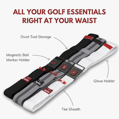 THE BYRD GOLF BELT - Blue/Red Stripe