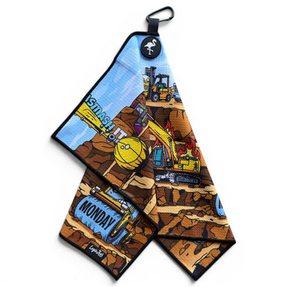 The Wrecking Crew Golf Towel | 24” x 16” Microfiber Towel | Magnetic Clip & Carabiner | Premium Golf Accessory