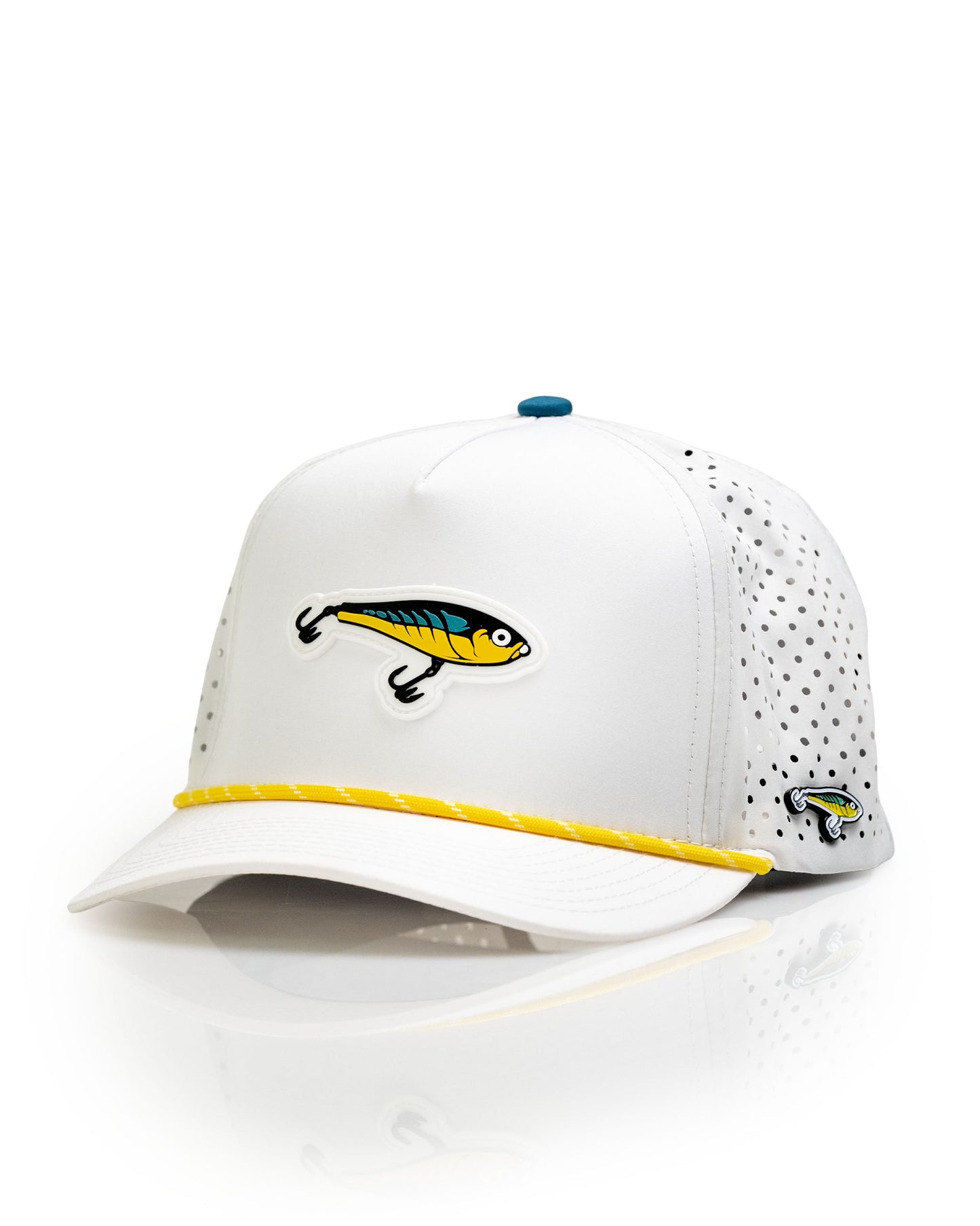 Fishing Lure White - Perforated Rope Hat