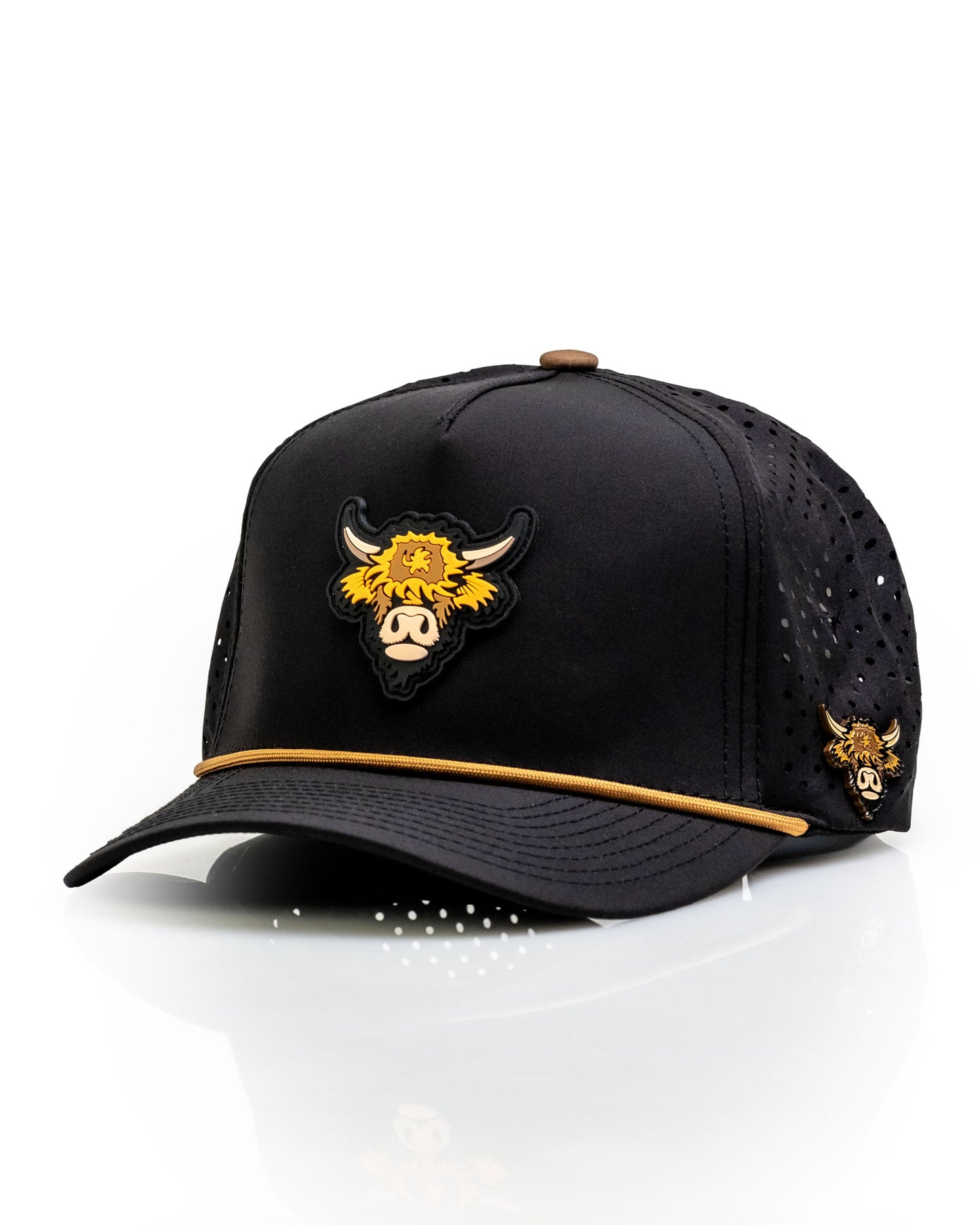 Highland Cow Black - Perforated Rope Hat
