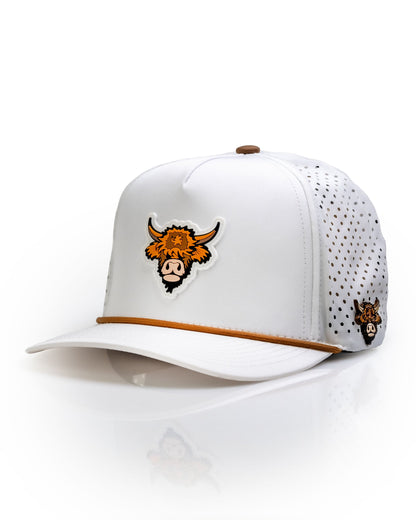 Highland Cow White - Perforated Rope Hat