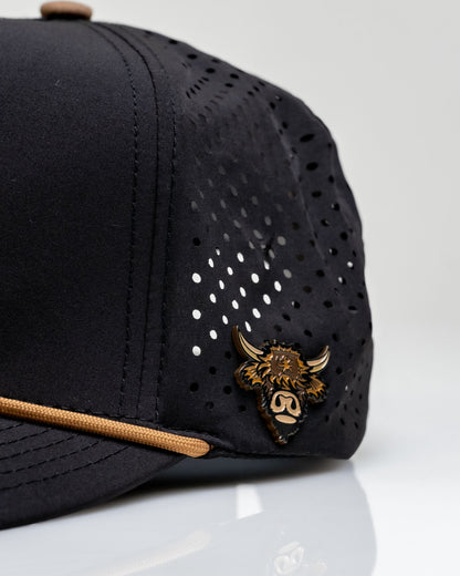Highland Cow Black - Perforated Rope Hat