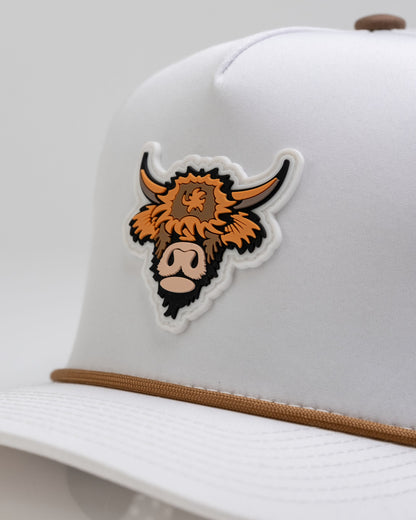 Highland Cow White - Perforated Rope Hat