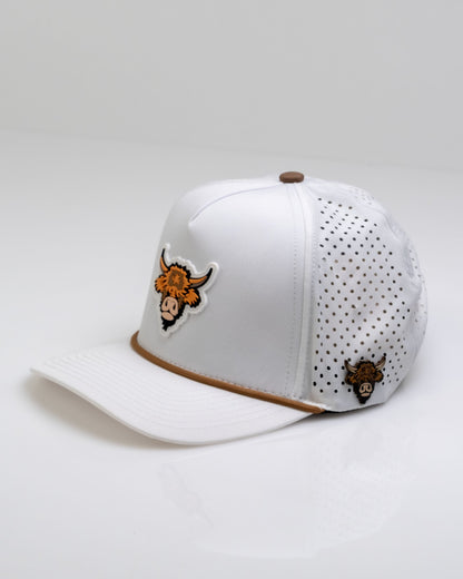 Highland Cow White - Perforated Rope Hat