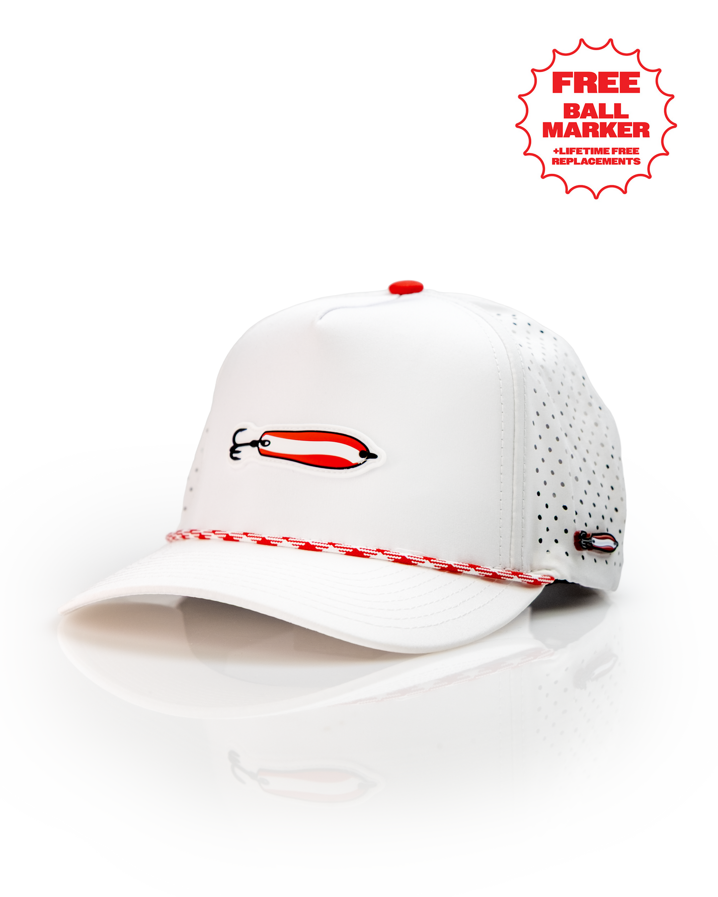 Dare Devil Spoon White - Perforated Rope Hat