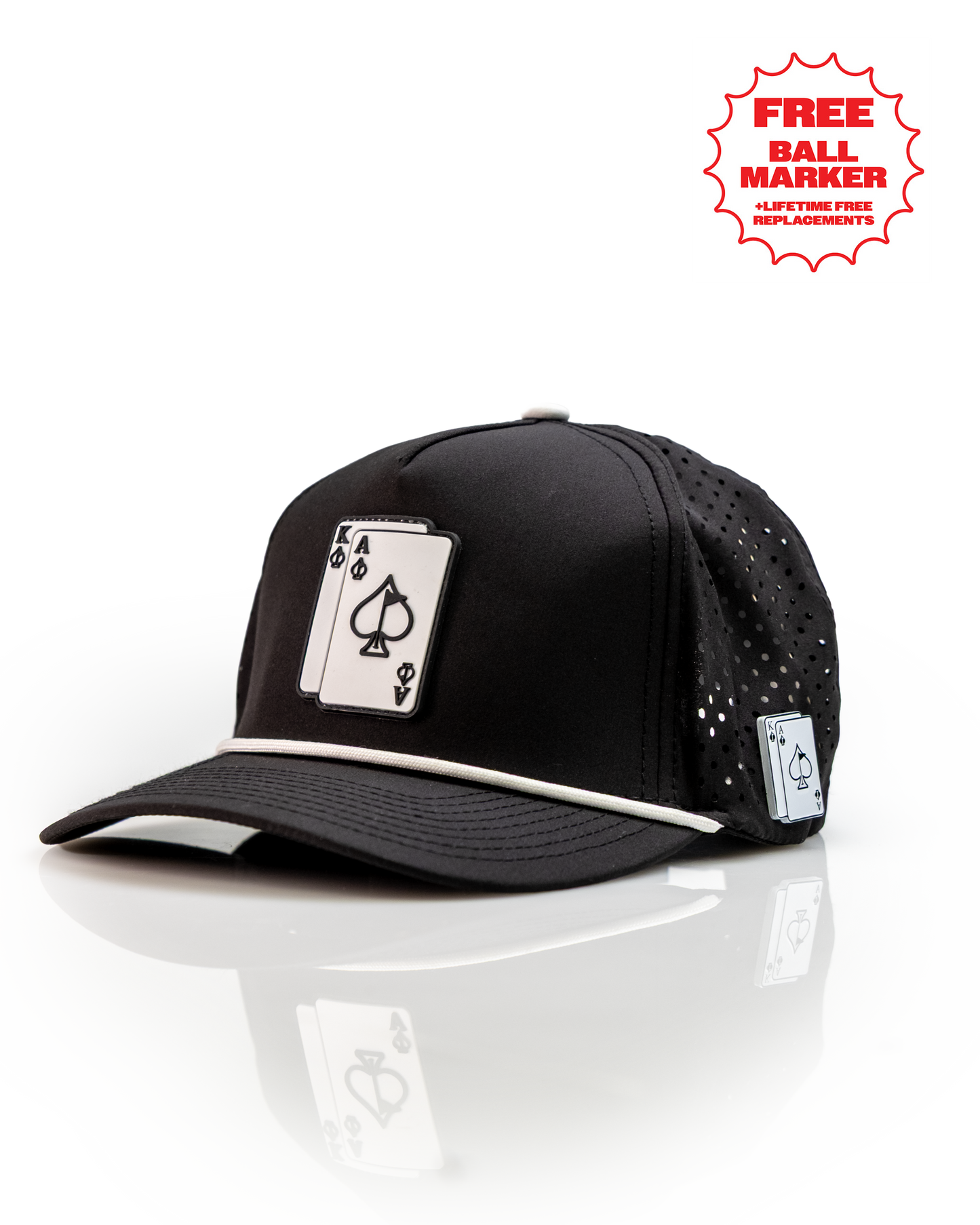 Ace/King Black - Perforated Rope Hat