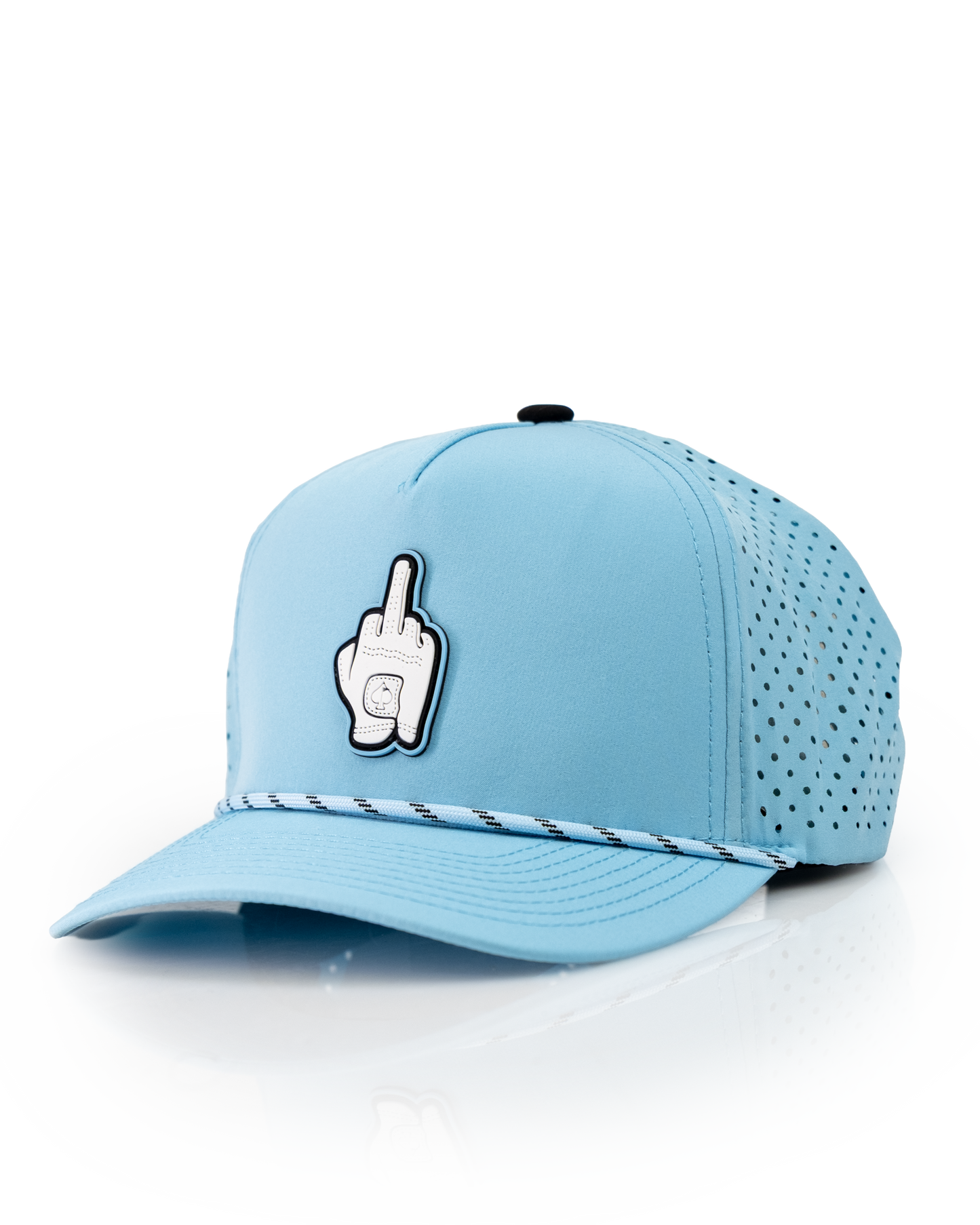 Middle Finger Baby Blue - Perforated Rope Hat