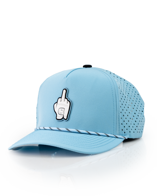 Middle Finger Baby Blue - Perforated Rope Hat