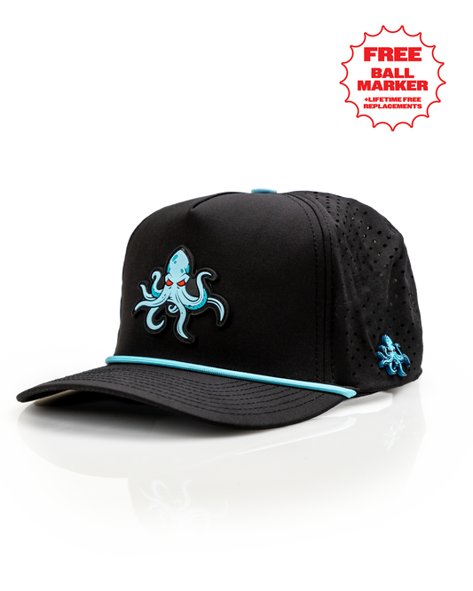 Kraken Black - Perforated Rope Hat