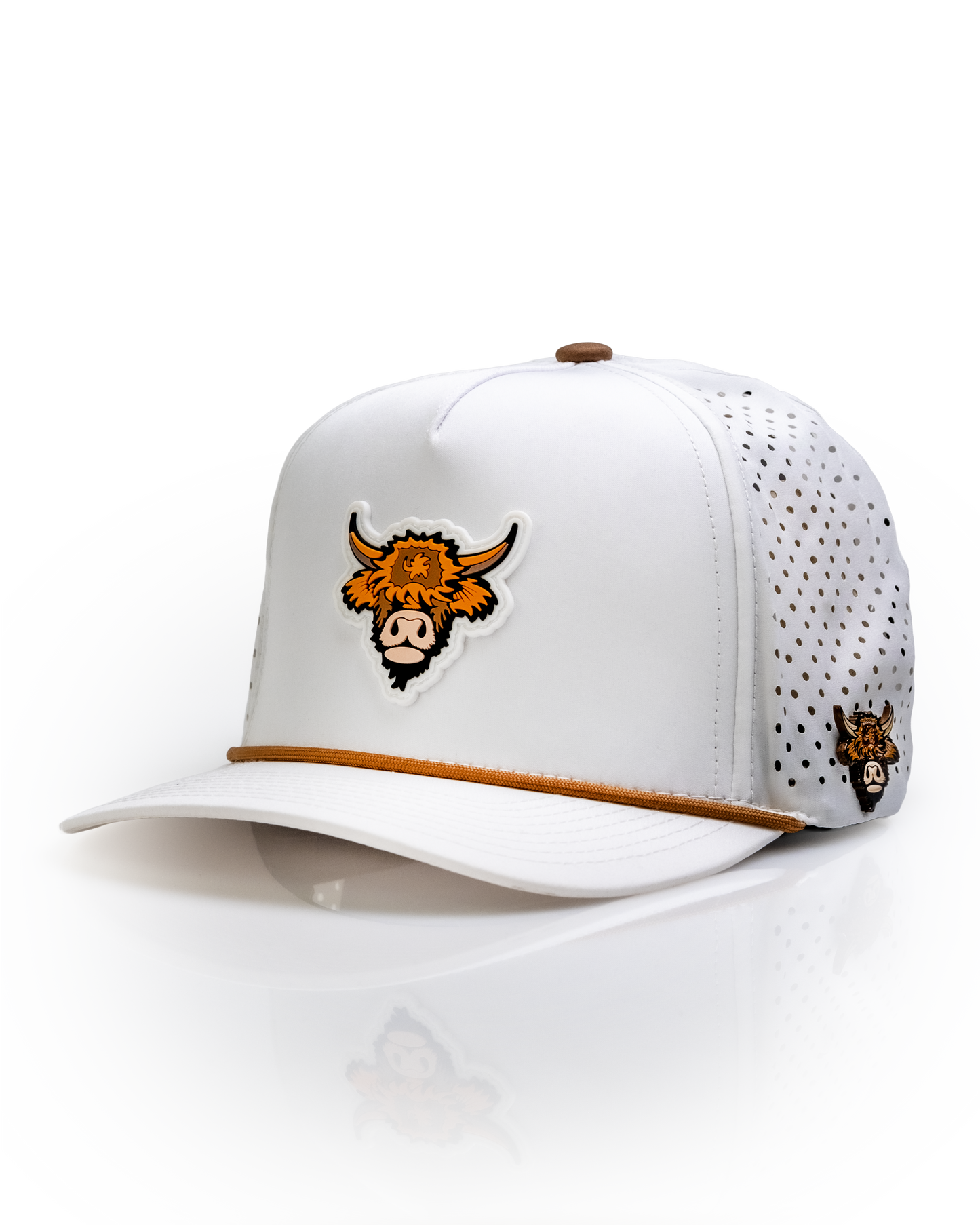 Highland Cow White - Perforated Rope Hat
