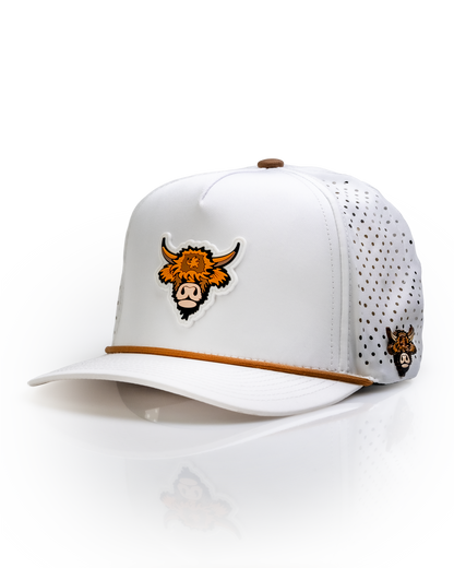 Highland Cow White - Perforated Rope Hat