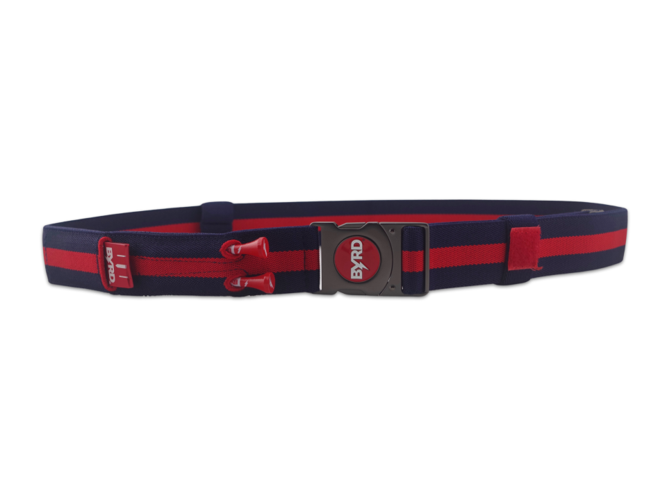 THE BYRD GOLF BELT - Blue/Red Stripe