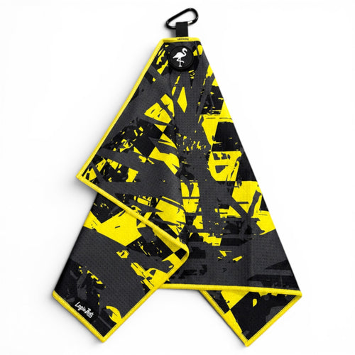 Hazard Hustle Golf Towel | 24” x 16” Microfiber Towel | Magnetic Clip & Carabiner | Premium Golf Accessory