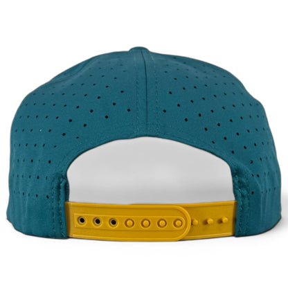 Driftwood Golf Hat | Snapback Cap | Built-in Magnetic Ball Marker Holder + Marker Included | Adjustable | Wood Boat Teal