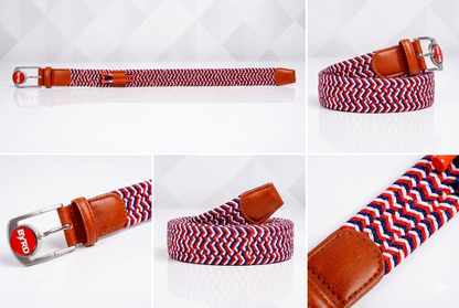 THE BRAIDED BYRD GOLF BELT - Red/White/Blue