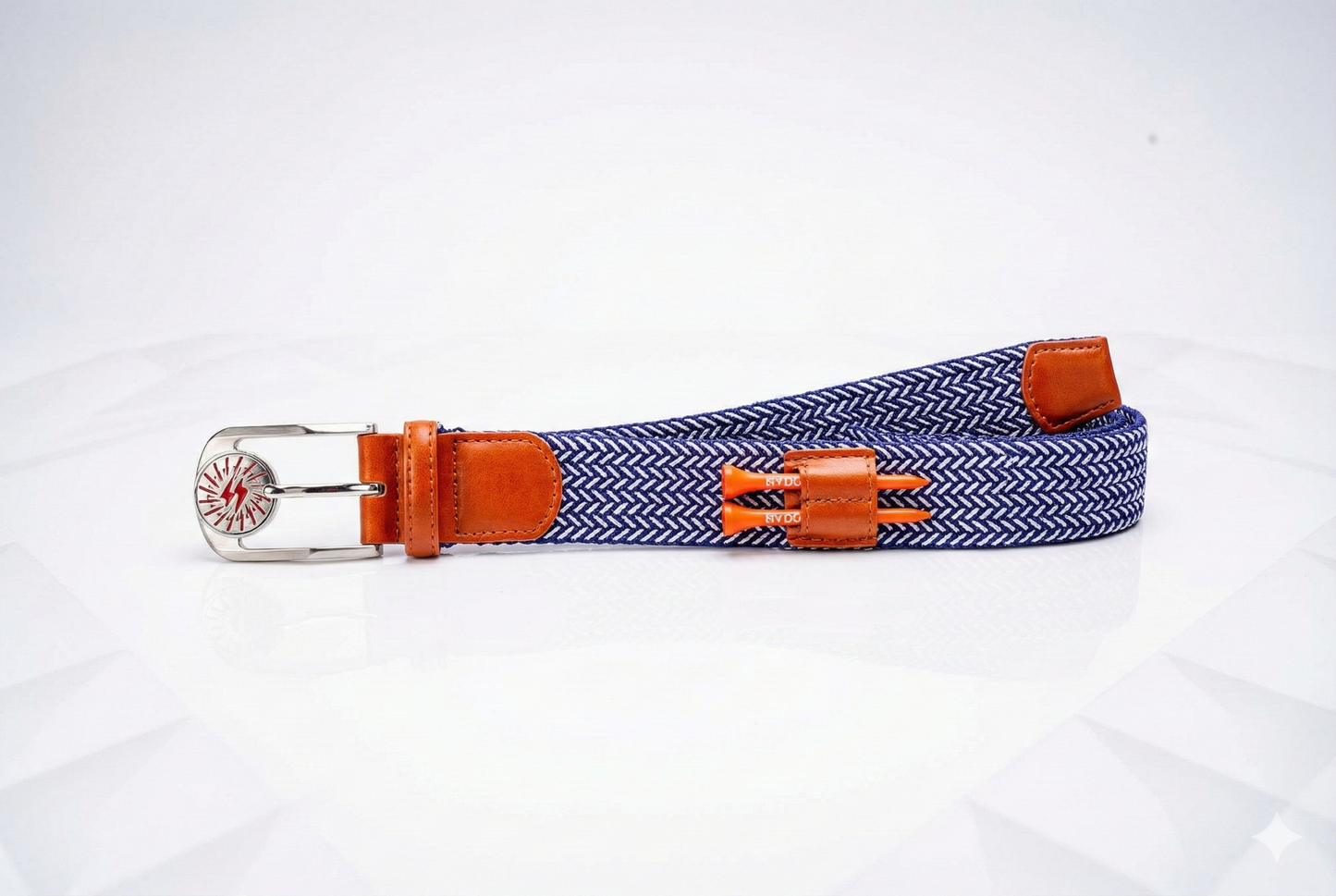 THE BRAIDED BYRD GOLF BELT - Blue/White