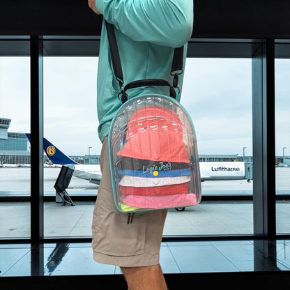 Hat Caddy Travel Case | Hard Shell Hat Carrier Holds Up to 6 Hats | Clear Protective Hat Storage Case with Adjustable Shoulder Strap