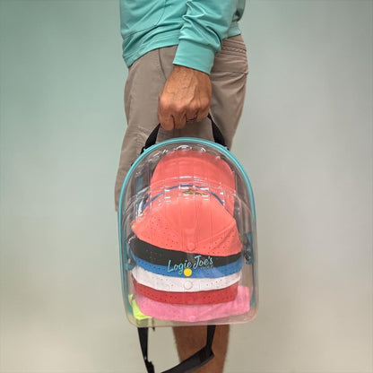 Hat Caddy Travel Case | Hard Shell Hat Carrier Holds Up to 6 Hats | Clear Protective Hat Storage Case with Adjustable Shoulder Strap