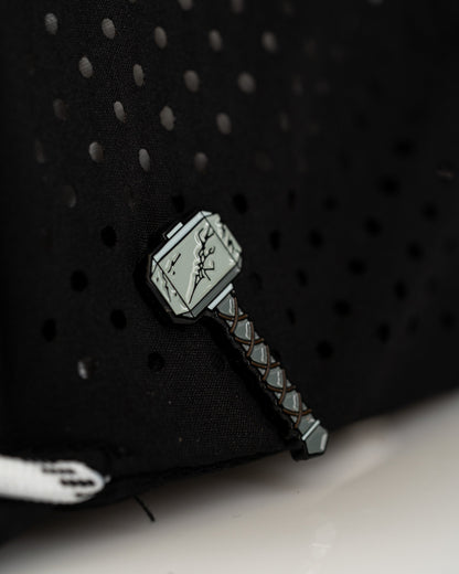 Thor's Hammer Black - Perforated Rope Hat