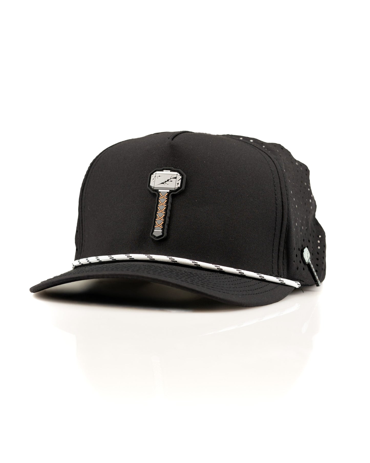 Thor's Hammer Black - Perforated Rope Hat