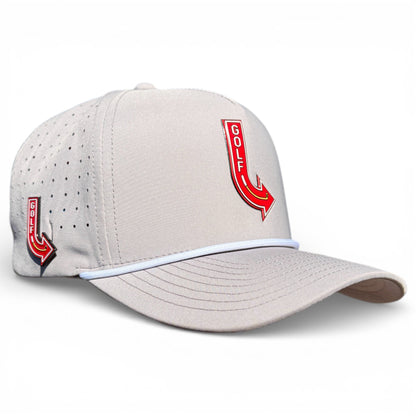 Golf Neon Arrow Sign Golf Hat | Snapback Cap | Built-in Magnetic Ball Marker Holder + Marker Included | Adjustable Light Gray
