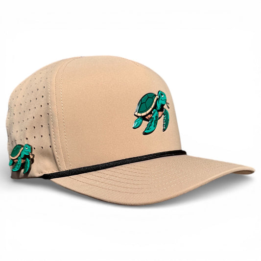 Salty Turtle Golf Hat | Snapback Cap | Built-in Magnetic Ball Marker Holder + Marker Included | Adjustable | One Size