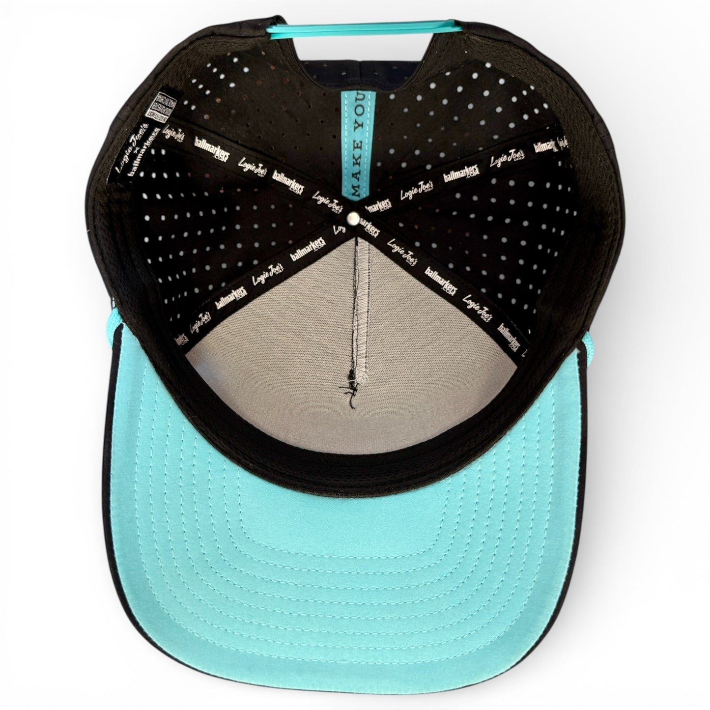 Shark Bite Golf Hat | Snapback Cap | Built-in Magnetic Ball Marker Holder + Marker Included | Adjustable | One Size