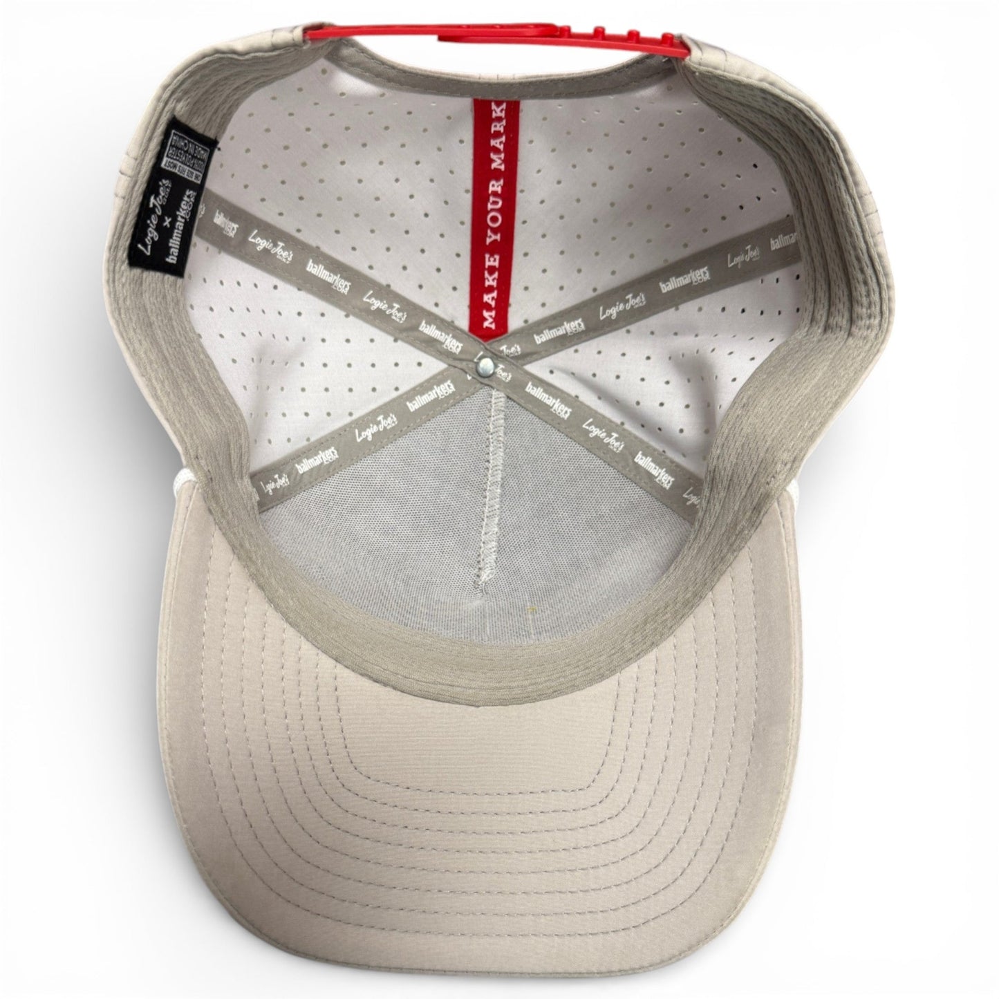 Golf Neon Arrow Sign Golf Hat | Snapback Cap | Built-in Magnetic Ball Marker Holder + Marker Included | Adjustable Light Gray