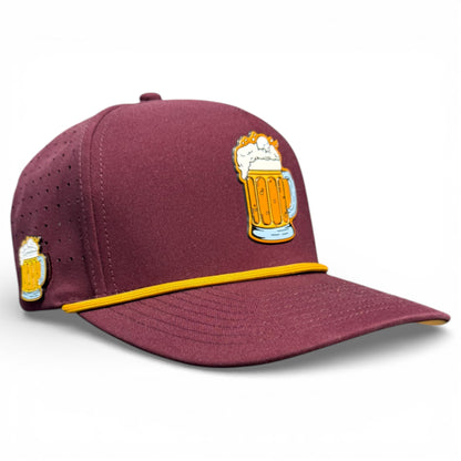 Cold One Golf Hat | Snapback Cap | Built-in Magnetic Ball Marker Holder + Marker Included | Adjustable | One Size
