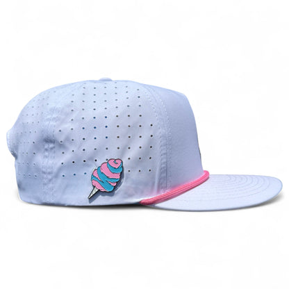 Sugar Rush Golf Hat | Snapback Cap | Built-in Magnetic Ball Marker Holder + Marker Included | Adjustable Cotton Candy