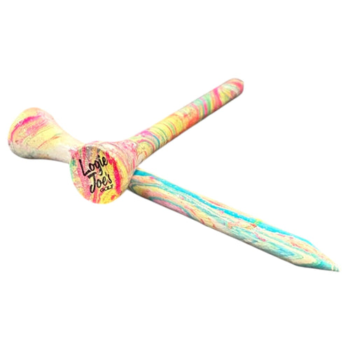 Multi Color Marble Premium Wooden Golf Tees | 2 3/4” Standard Size | 45 Pack Set | Durable Painted Wood Tees | Unique Designs