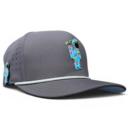 Astronaut Walker Golf Hat | Snapback Cap | Built-in Magnetic Ball Marker Holder + Marker Included | Adjustable Gray