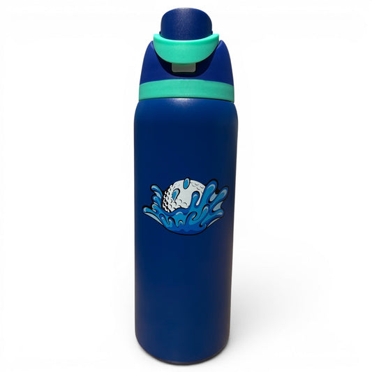 Water Ball Hydration Bottle | 32oz Insulated Stainless Steel | Flip Straw Lid w/ Handle