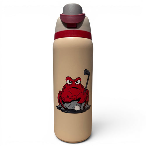 Crab Trap Hydration Bottle | 32oz Insulated Stainless Steel | Flip Straw Lid w/ Handle