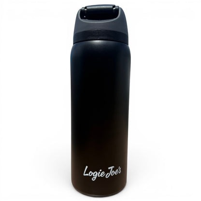 Shark Bite Hydration Bottle | 32oz Insulated Stainless Steel | Flip Straw Lid w/ Handle