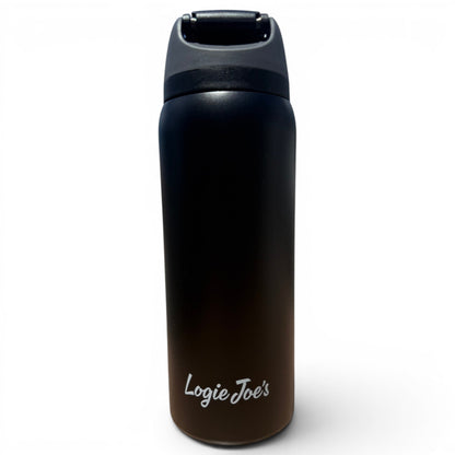 Astronaut Walker (Black Out) Hydration Bottle | 32oz Insulated Stainless Steel | Flip Straw Lid w/ Handle