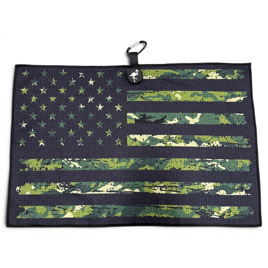 Tactical Golf Towel | 24” x 16” Microfiber Towel | Magnetic Clip & Carabiner | Premium Golf Accessory