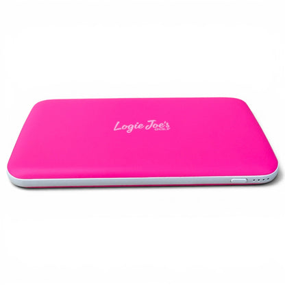 Fast Charge Power Bank | 10,000mAh Portable Charger | Slim USB-C Battery Pack for iPhone & Android | Travel & Golf Ready | Neon Pink