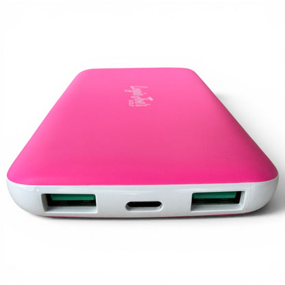 Fast Charge Power Bank | 10,000mAh Portable Charger | Slim USB-C Battery Pack for iPhone & Android | Travel & Golf Ready | Neon Pink