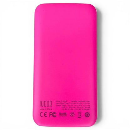Fast Charge Power Bank | 10,000mAh Portable Charger | Slim USB-C Battery Pack for iPhone & Android | Travel & Golf Ready | Neon Pink