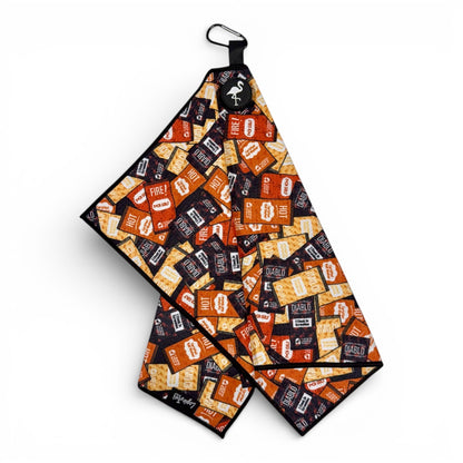 Hot Sauce Golf Towel | Premium Double-Sided Microfiber | Heavy-Duty Magnetic Towel with Carabiner Clip | 24 x 16 in